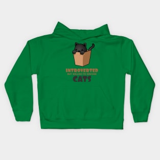 Introverted but Willing to Discuss Cats Kids Hoodie